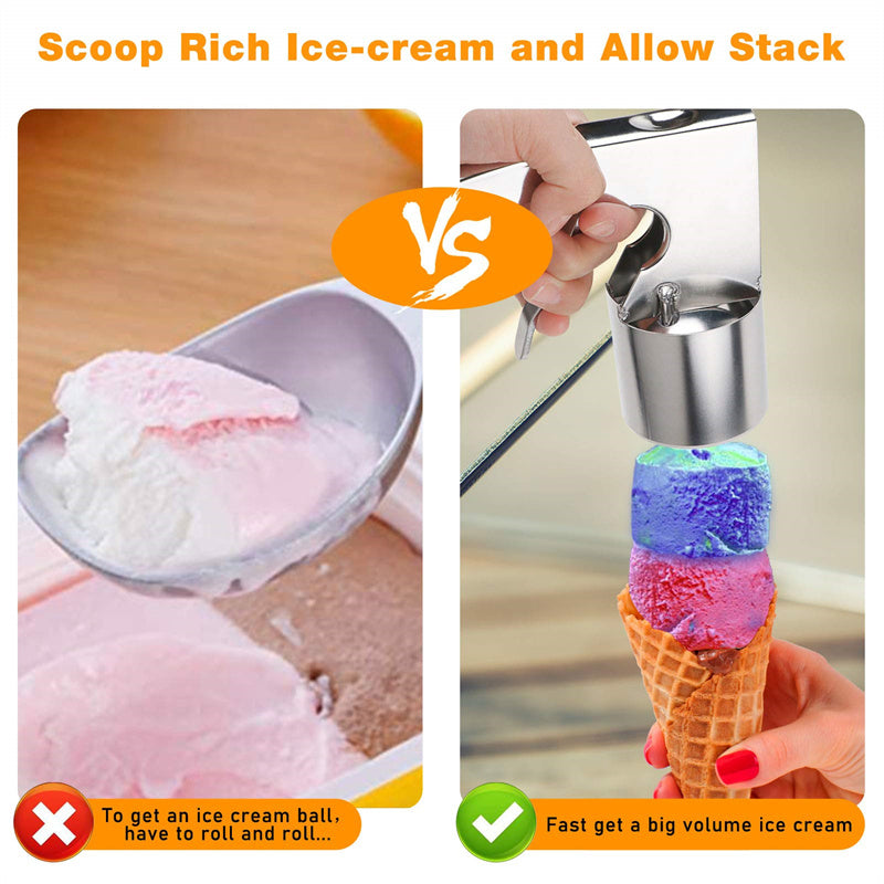 Big Ice Cream Scoop With Spring-powered Trigger Big Volume Scoop Old Fashion Style Scoop Nostalgic Scoop Easy To Clean Kitchen Gadgets