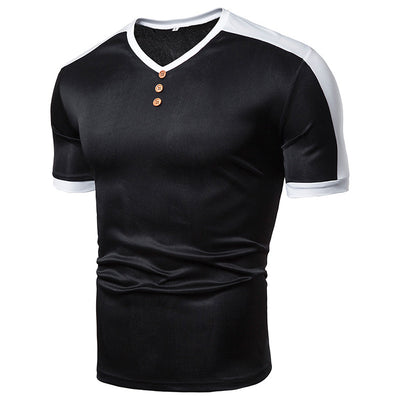 Men's Fashion Patchwork Round Neck Short Sleeve