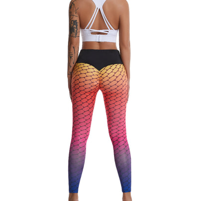 High Waist Push Up Tie Dye Spandex  Seamless Femme Leggings