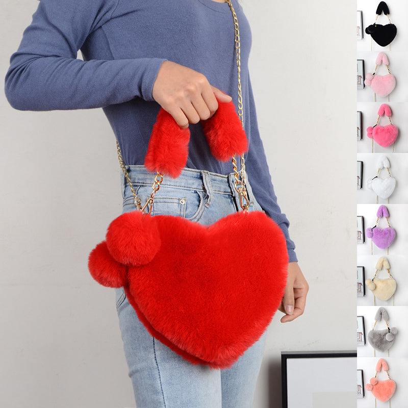 Soft Plush Women Love Handbags