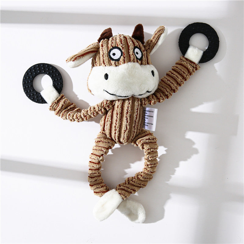 Dog Toy Plush Donkey Chewing