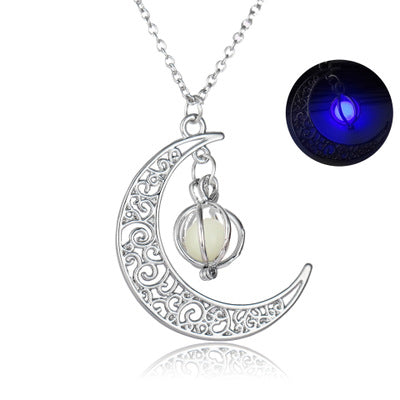 Creative Luminous Moon Pumpkin Creative Pendant Necklace