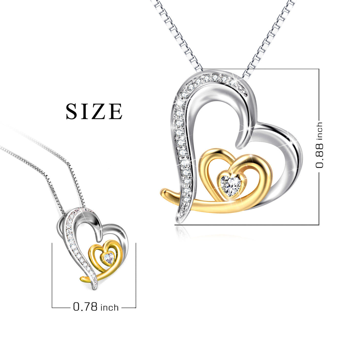 Love Heart Moving Micro-inlaid Zircon Clavicle Chain