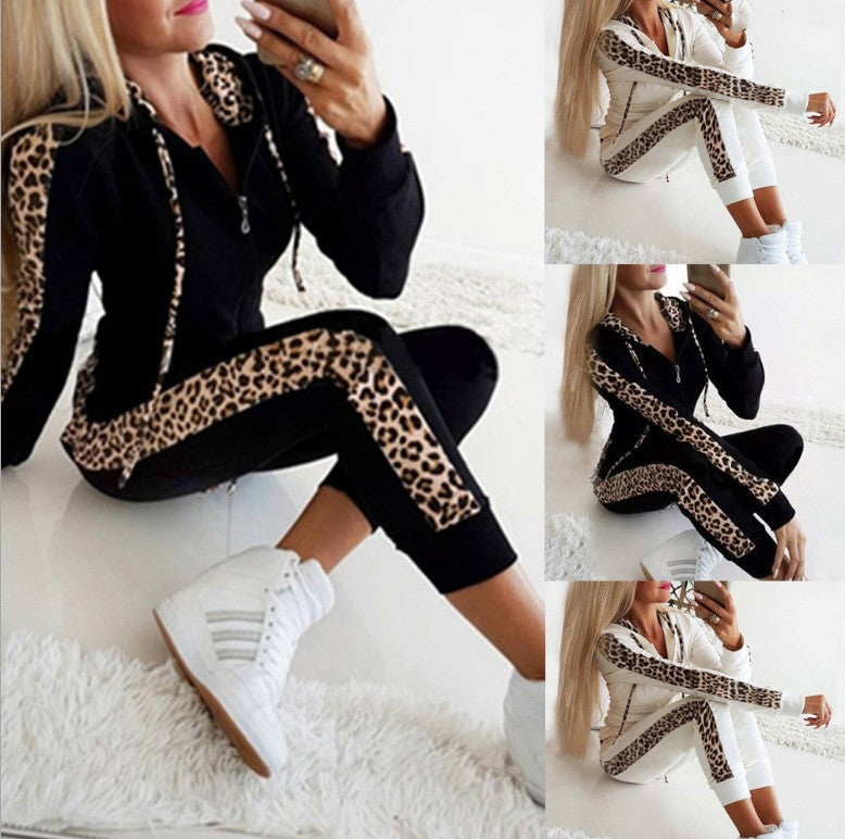 Two-piece sports and leisure fleece suit