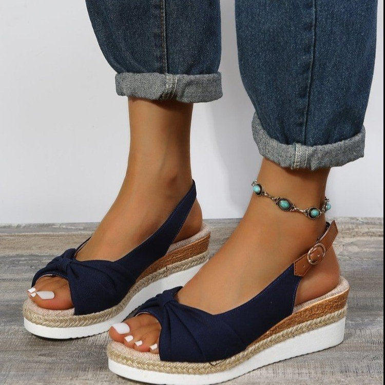 Summer Peep Toe Platform Sandals Buckle Daily Casual Shoes