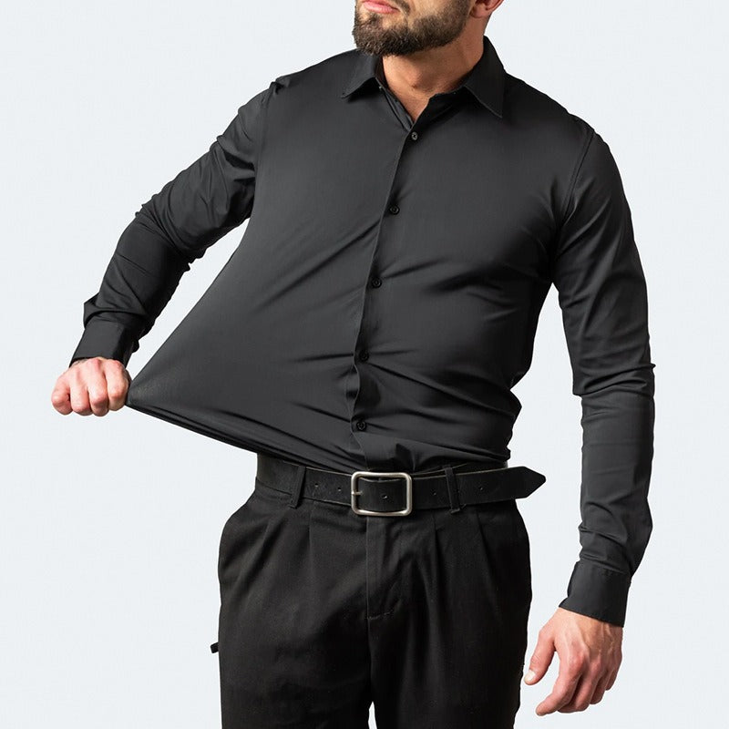 Men's Long Sleeve Shirt Mercerized Vertical Sense