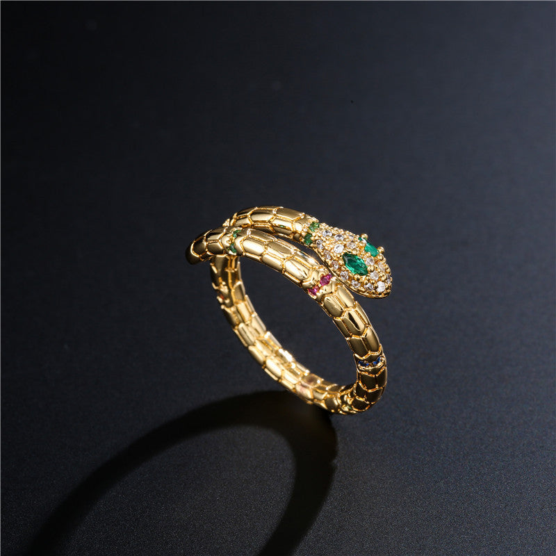 Fashion Gold Color Snake Ring For Women Girl Adjustable