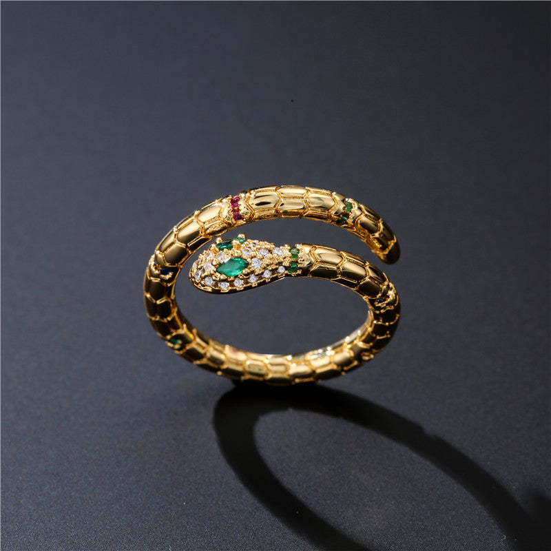 Fashion Gold Color Snake Ring For Women Girl Adjustable