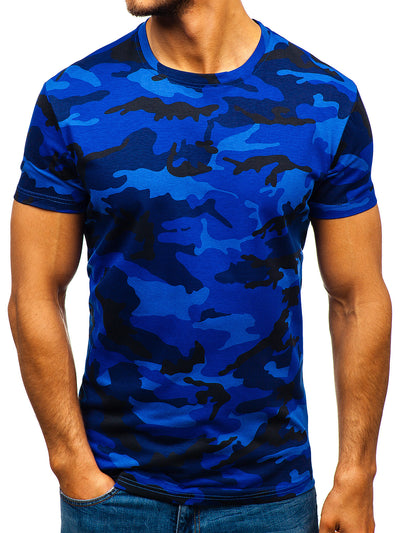 Digital Printing Camouflage Round Neck Casual Short Sleeve