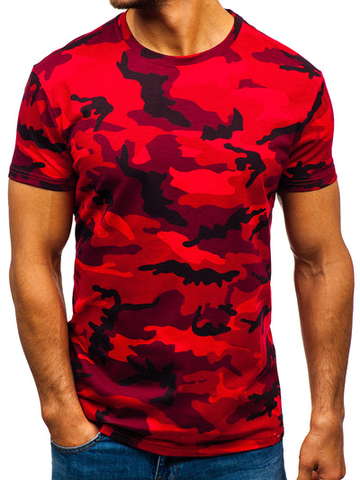 Digital Printing Camouflage Round Neck Casual Short Sleeve