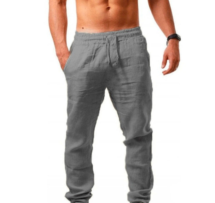 Cotton And Linen Loose Casual Sports Trousers