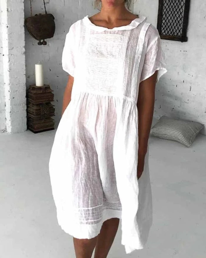 Cotton And Linen Loose Casual Dress