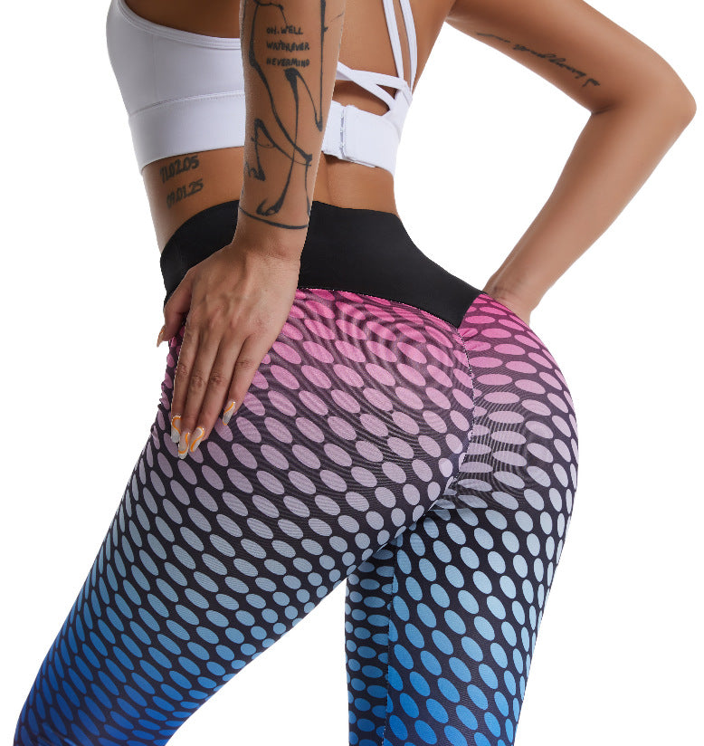 High Waist Push Up Tie Dye Spandex  Seamless Femme Leggings