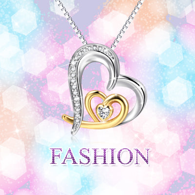 Love Heart Moving Micro-inlaid Zircon Clavicle Chain