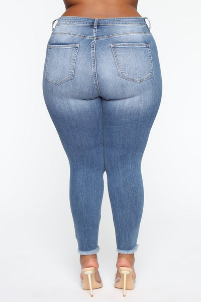 Women Plus Size Stretch Ripped Jeans