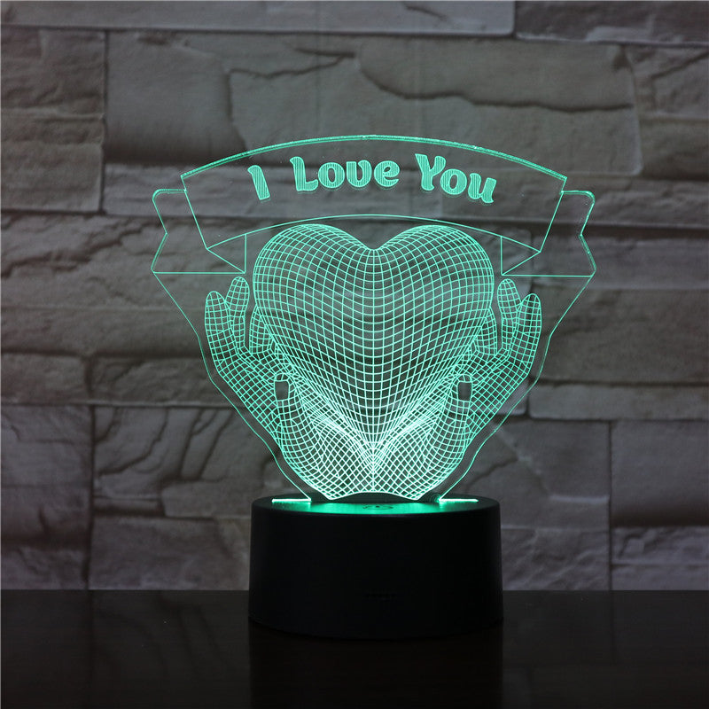 Valentines Day Gift Hands Holding Love 3D Night Light