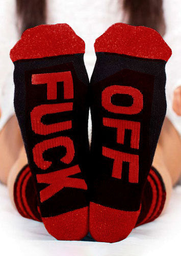 Foot Sole English Alphabet Socks Men's Mid Tube Socks