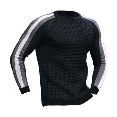 Men's Contrast Slim Bottom Sports Casual Sweater