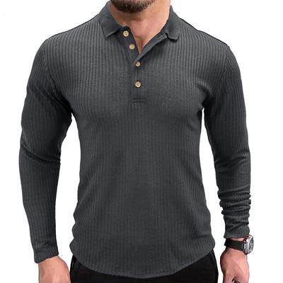 Men's Long-sleeved T-shirt Polo With Lapel