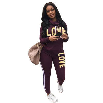 Women Suit Fashion Sweatshirt Pants Female Sports Suit