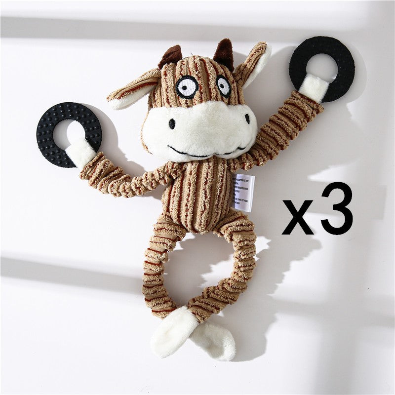 Dog Toy Plush Donkey Chewing