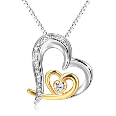 Love Heart Moving Micro-inlaid Zircon Clavicle Chain