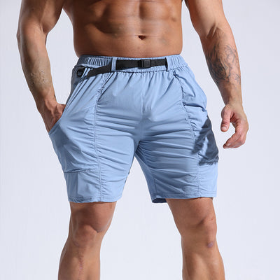 Athletic Shorts With Pockets And Elastic Waistband Cargo Shorts