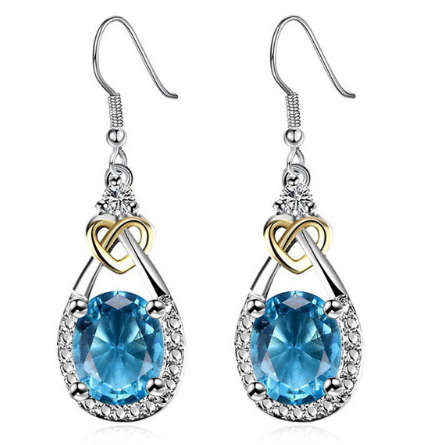 Sterling Silver Blue Sapphire Earrings