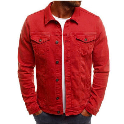 Casual Men Jacket Denim Button Shirt