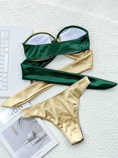 Bikini Split Swimsuit Contrasting Sexy Swimwear