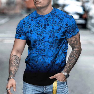 Skull 3D Digital Printing Street Trend T-Shirt