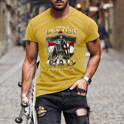 Men's Print Slim Round Neck Short Sleeve