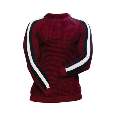 Men's Contrast Slim Bottom Sports Casual Sweater