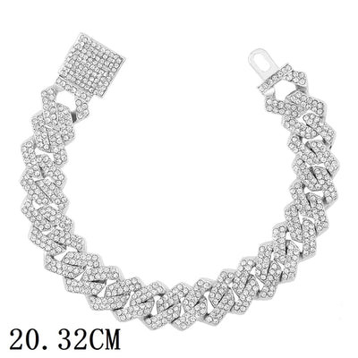 Prabangi 12 mm „Iced Out Cuban Link“ grandinės apyrankė