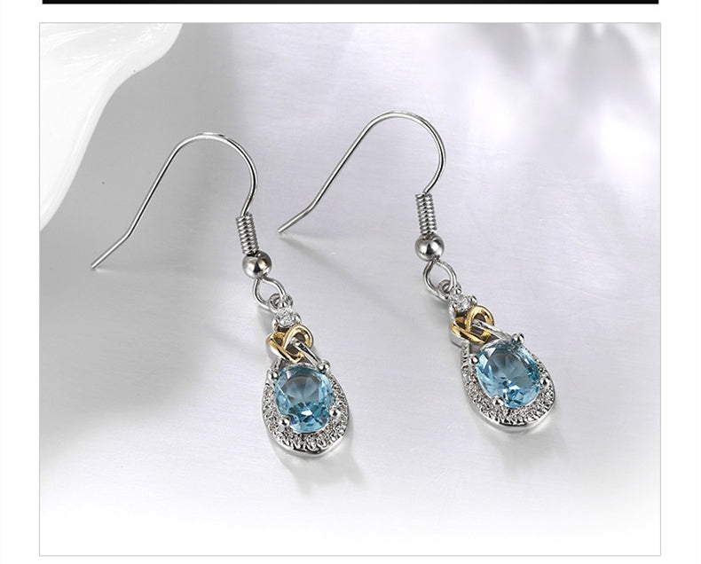 Sterling Silver Blue Sapphire Earrings