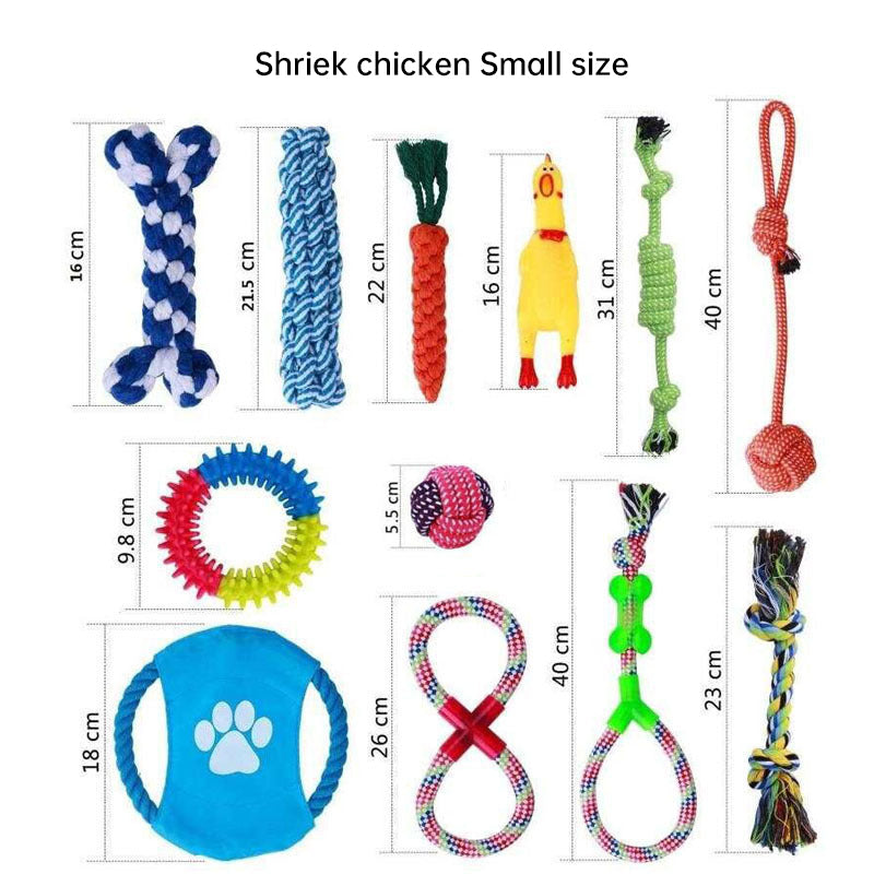 Pet Toy Set Dog Toy Cotton Rope Bite Toy Tooth Grinding Toy