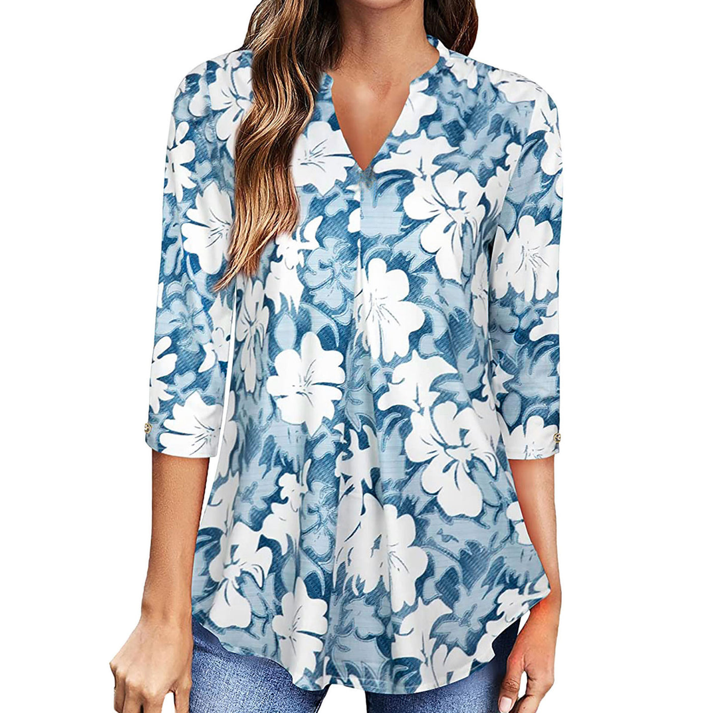 Women Blouse Long Sleeve Flowers