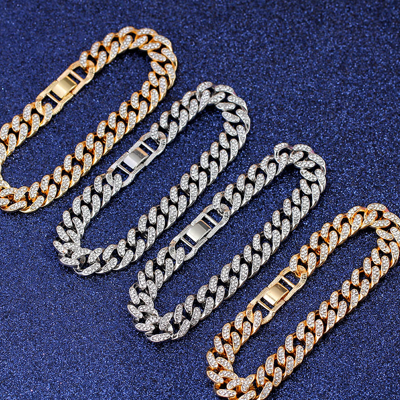 Prabangi 12 mm „Iced Out Cuban Link“ grandinės apyrankė