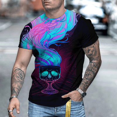 Skull 3D Digital Printing Street Trend T-Shirt