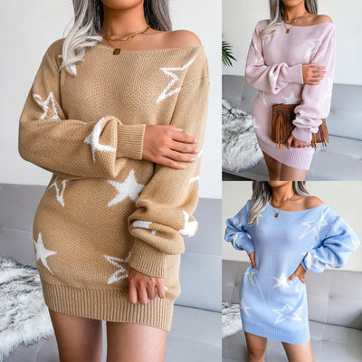 Stars Strapless Sweater Dress