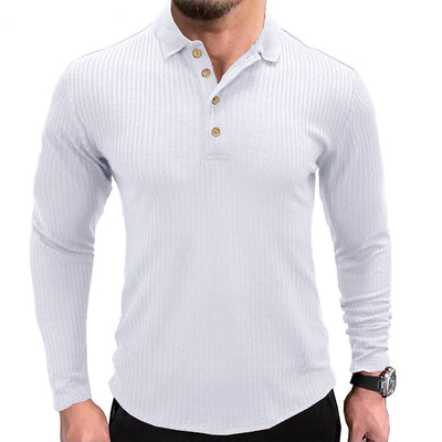 Men's Long-sleeved T-shirt Polo With Lapel