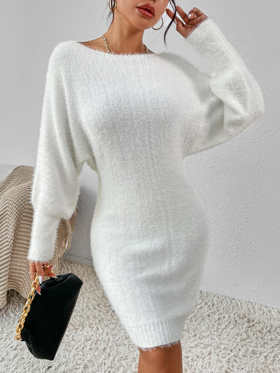 Summer Four Color One Neck Medium Long Sweater Dress