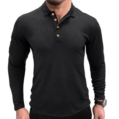 Men's Long-sleeved T-shirt Polo With Lapel