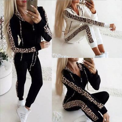 Two-piece sports and leisure fleece suit