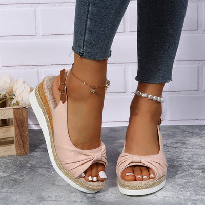 Summer Peep Toe Platform Sandals Buckle Daily Casual Shoes