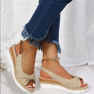 Summer Peep Toe Platform Sandals Buckle Daily Casual Shoes