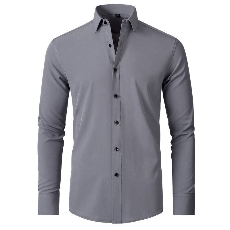 Men's Long Sleeve Shirt Mercerized Vertical Sense