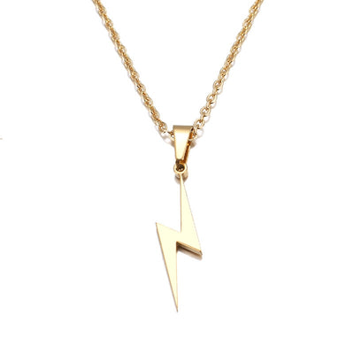 Stainless Steel Lightning Bolt Necklace Pendant for Women  Men Scar Necklace