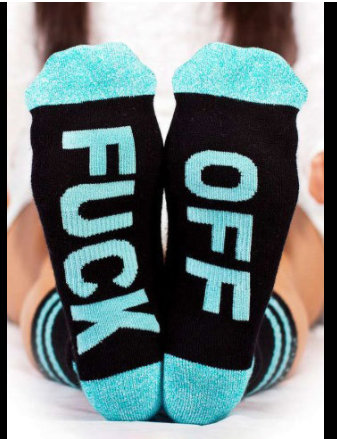 Foot Sole English Alphabet Socks Men's Mid Tube Socks