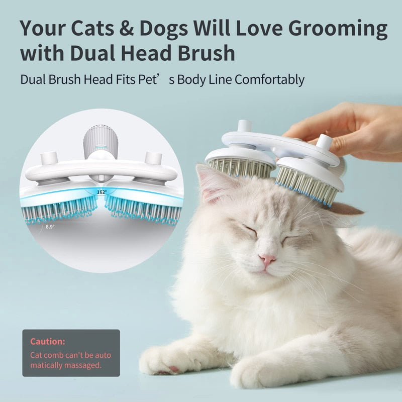 Pet Brush Double-headed Negative Ion One-button Self Cleaning Dog Cat Hair Removal